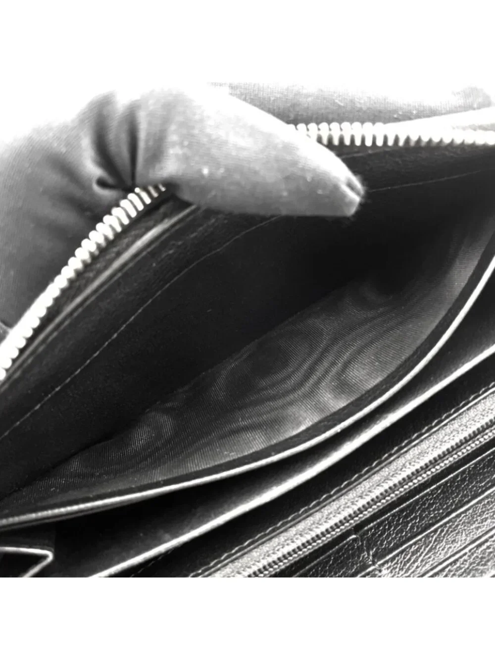Saint Laurent YSL Logo Bel de Jour Zip Around Leather Black Wallet Gold